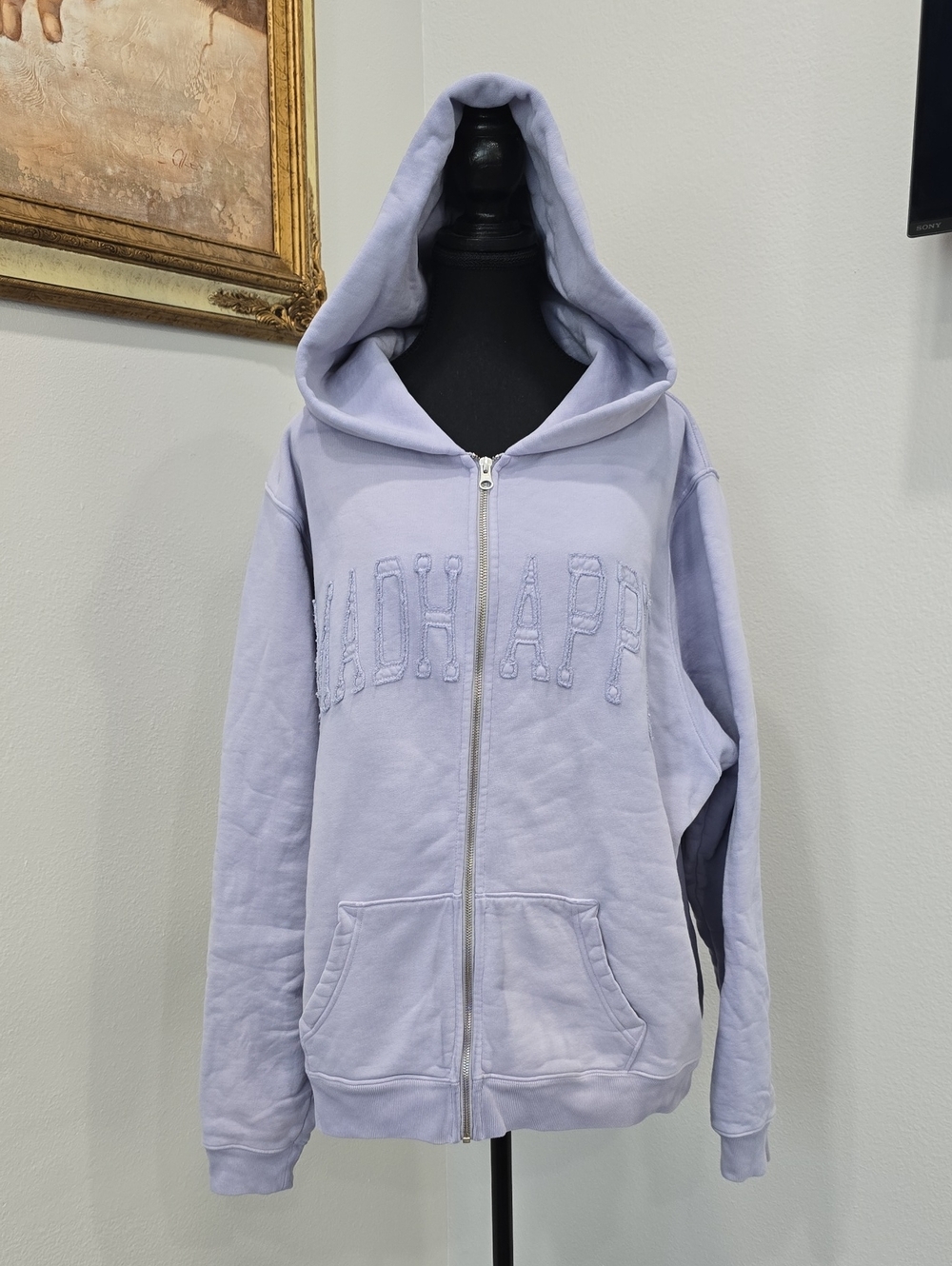Madhappy Washed Cooper Applique Zip Up hoodie in a purple/lilac - XL (NWOT)
